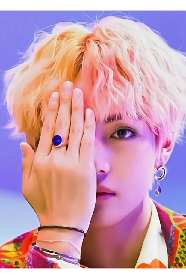 Aesthetic Taehyung Posing Painting Wooden Poster Decorative Code2555