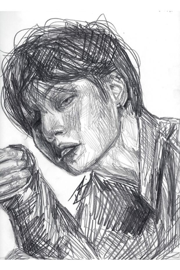 Taehyung - Ly Tear Table ملصق خشبي مزخرف Code2947