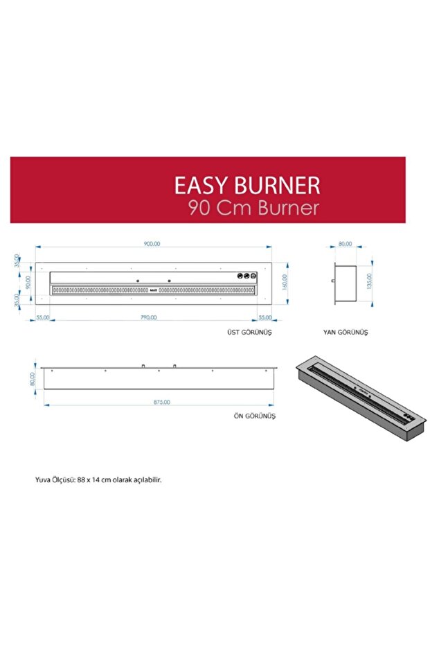Easy Burner Bioethanol Şömine 90 Cm - 3