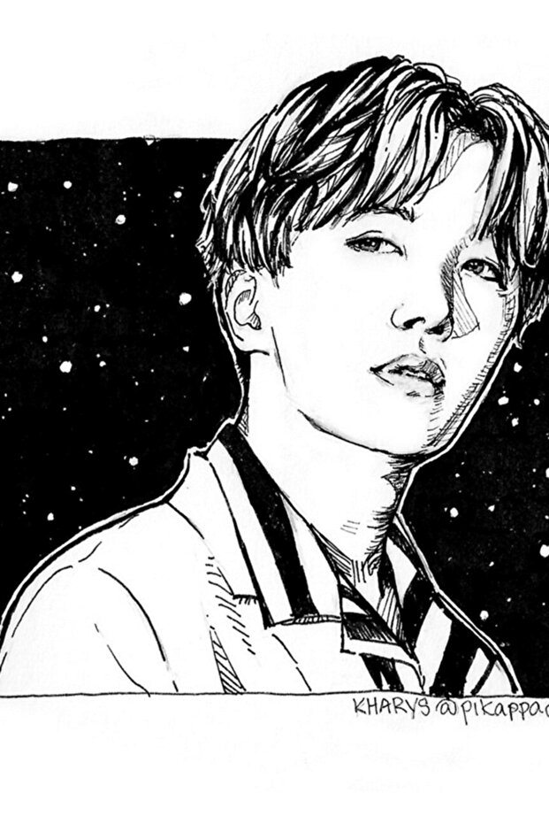 Jhope Inktober Painting Wooden Poster Decorative Code3823