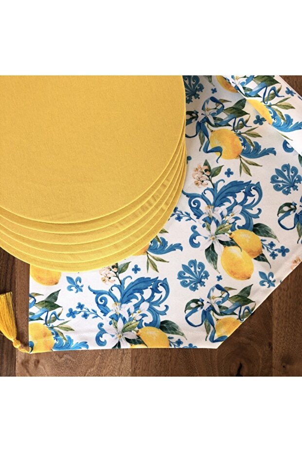 American Service 6-Piece Plate and Runner Lemon Flower Set