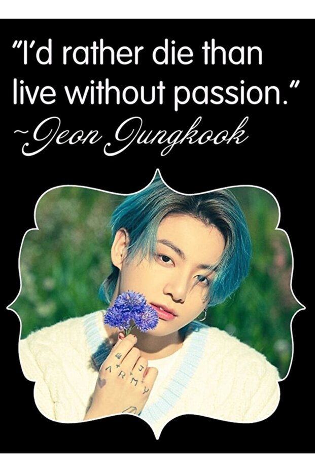 Bts Jungkook اقتباس الجدول الخشبي ملصق ديكور Code2849