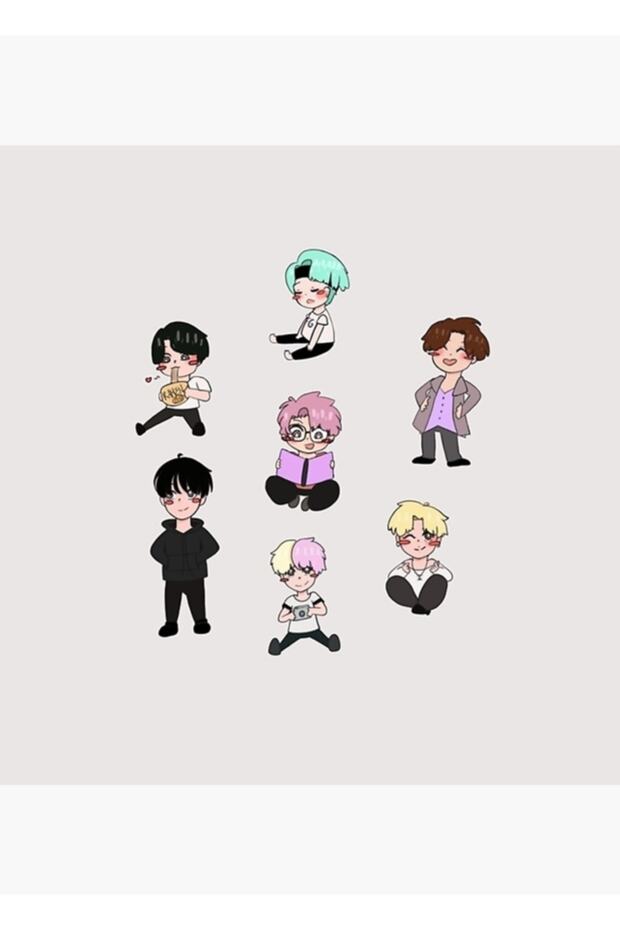 Bts 0t7 Chibi Table Wooden Poster Decorative Code4213 - 1