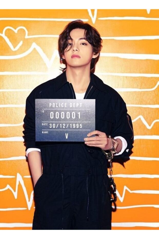 Bts V Taehyung Table ملصق خشبي ديكور Code3798