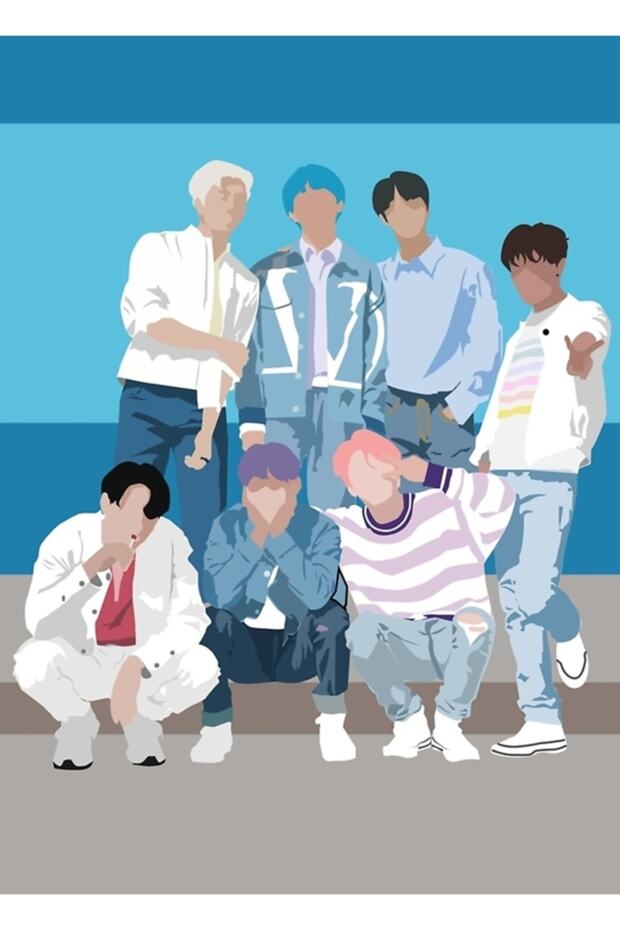 Bts Pop مقبس طاولة خشبية ملصق ديكور Code4120 - 1