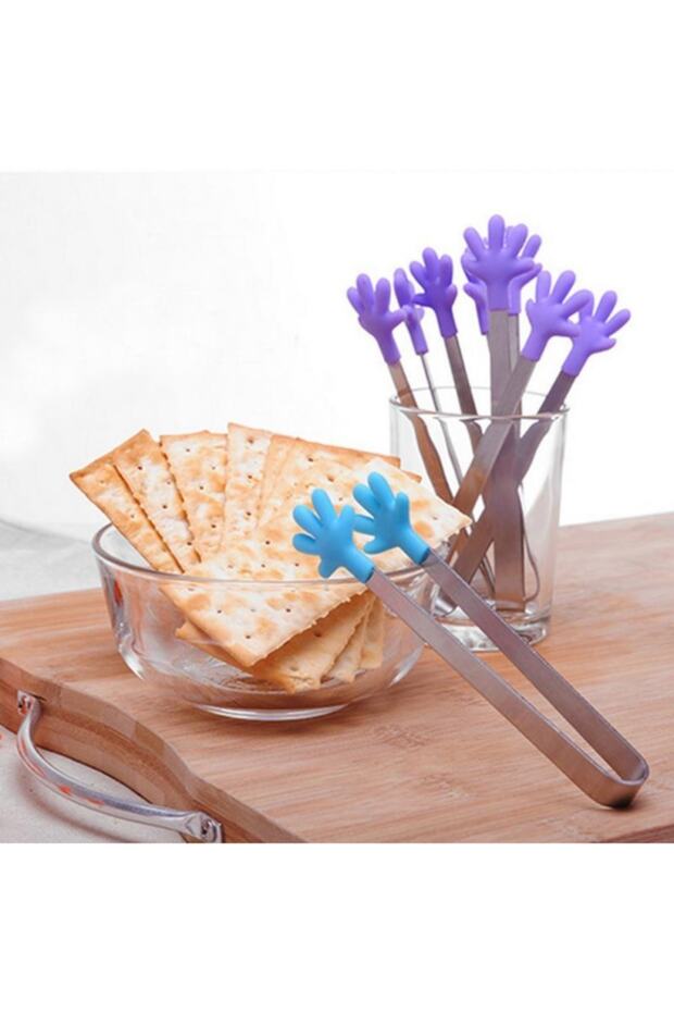 Home Office Type Tea Sugar Tongs Silicone Hand-Shaped Sugar Tongs