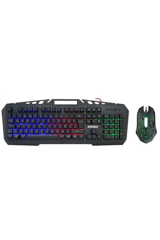 Siyah Everest Kmx-99 Usb Gökkuşağı Zemin Aydınlatmalı Q Oyuncu Klavye Ve Mouse Set - 1