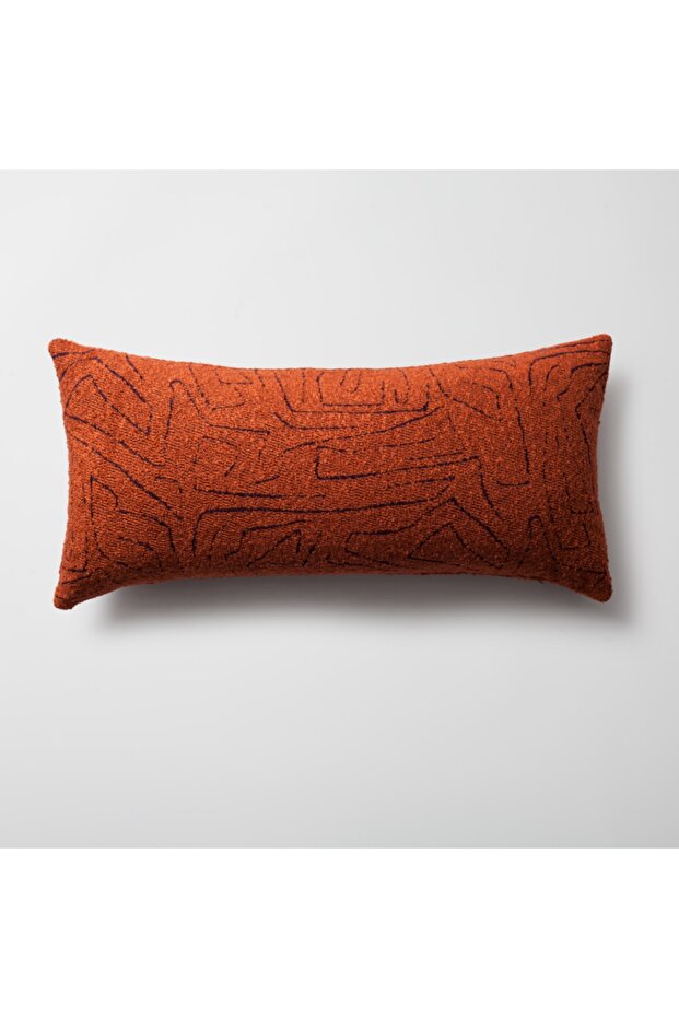 "Amorphous" - Abstract Patterned 35x70 Throw Pillow Orange (Includes Inner Pillow)