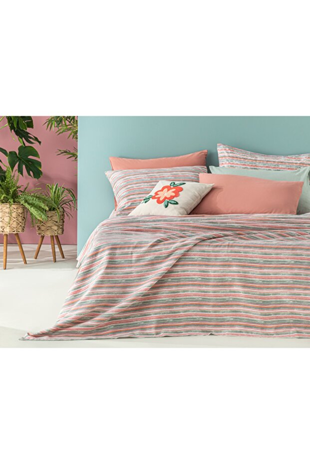 Amber Jardin Aquarelle Printed Single Pique - 150x220 cm, Juniper Green