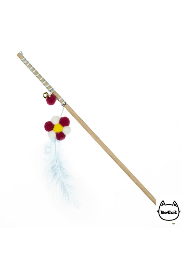 Bell Cat Fishing Rod with Pompom Daisy Figure