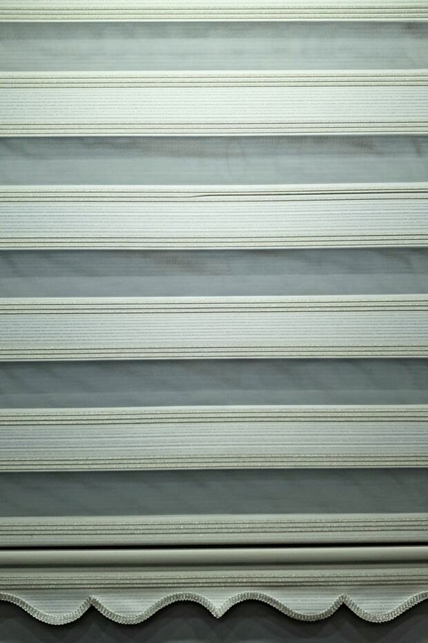 Pliseli Simli Renk Geçişli Krem Zebra Stor Perde Mz280 - 4