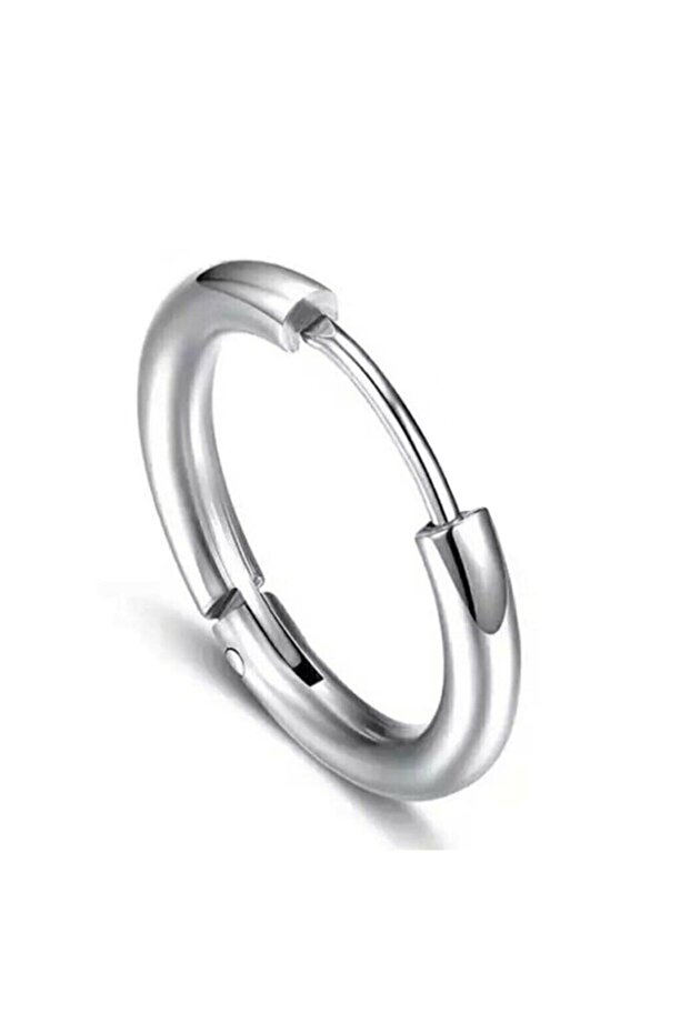 Unisex 316l Surgical Steel Silver Color Hoop Earrings 1 Piece