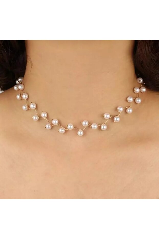 Cam Inci Sarmaşık Model Altın Kaplama Kolye - 1