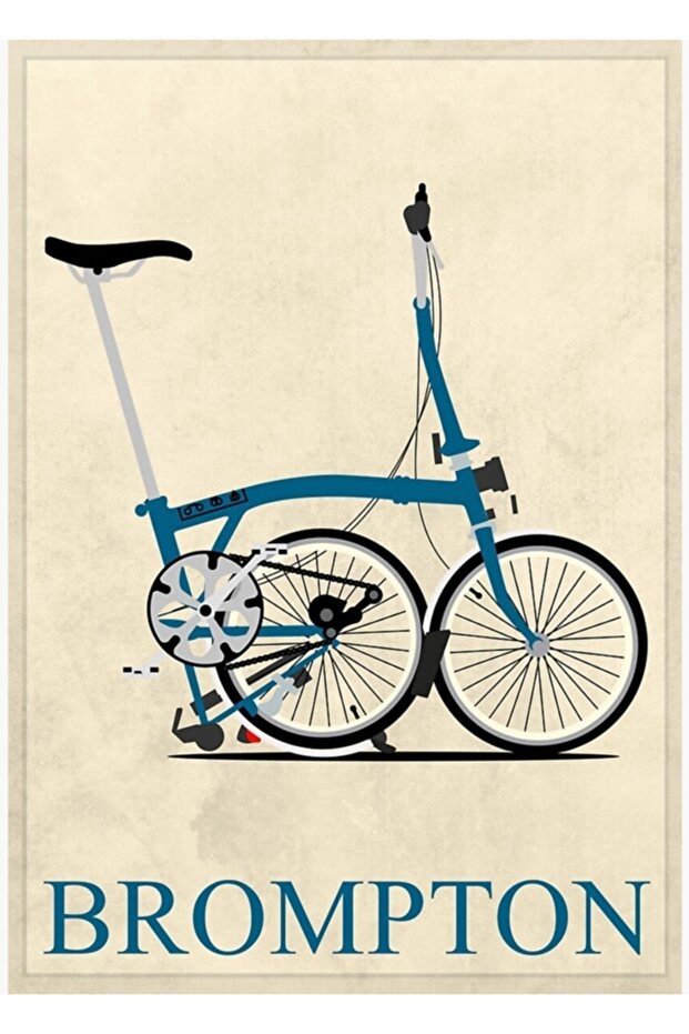 Brompton Folding Bicycle Table Wooden Poster Decorative