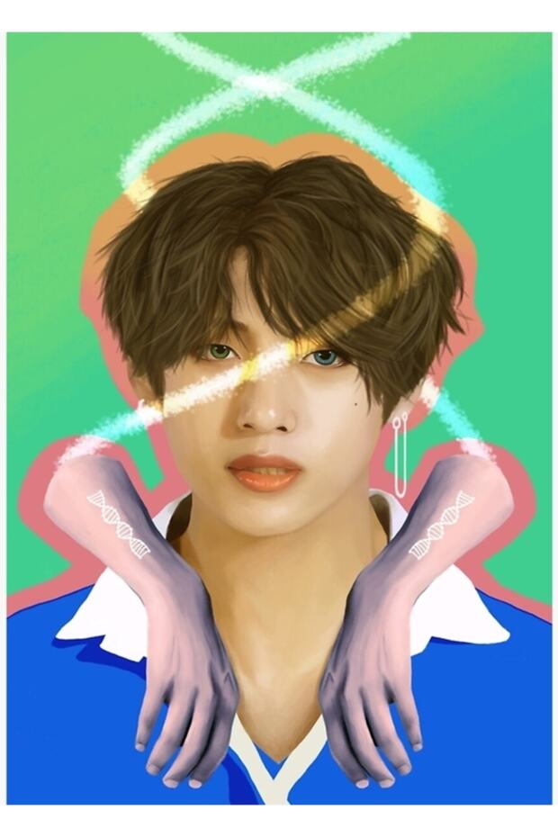 Dna Taehyung Table Wooden Poster Decorative Code4341