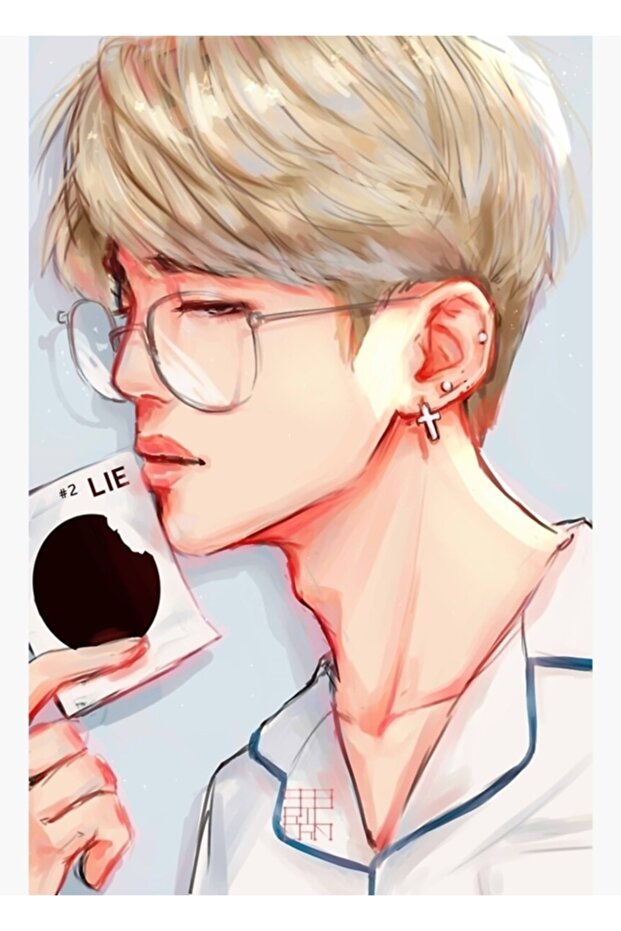 # 2 Lying Jimin Table Wooden Poster Decorative Code3961 - 1