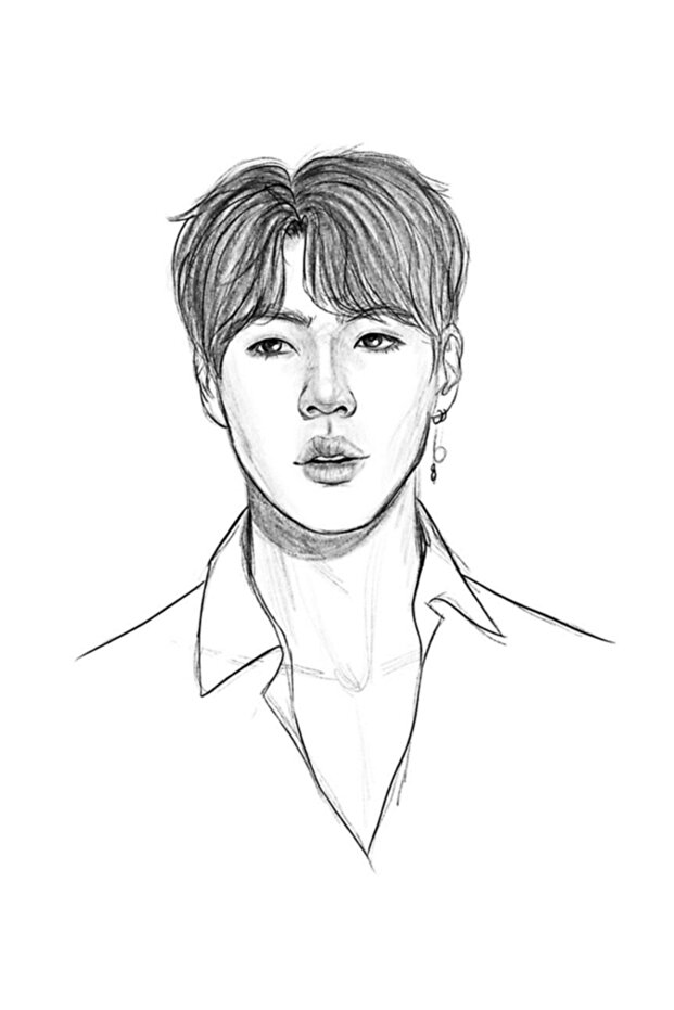Sketch Jin Painting Wooden Poster Decorative Code3818