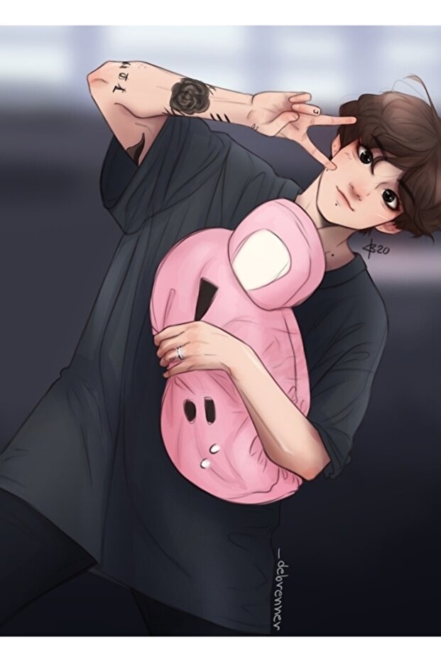 Jungkookie لوحة خشبية ملصق ديكور Code4696