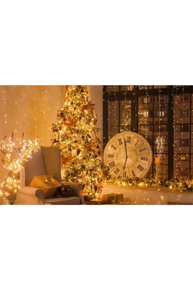2.5 X 2.5 Metre 8 Fonksiyonlu Perde Led 12 Saçaklı 180 Ledli Kablolu Fişli Eklenebilir - 6