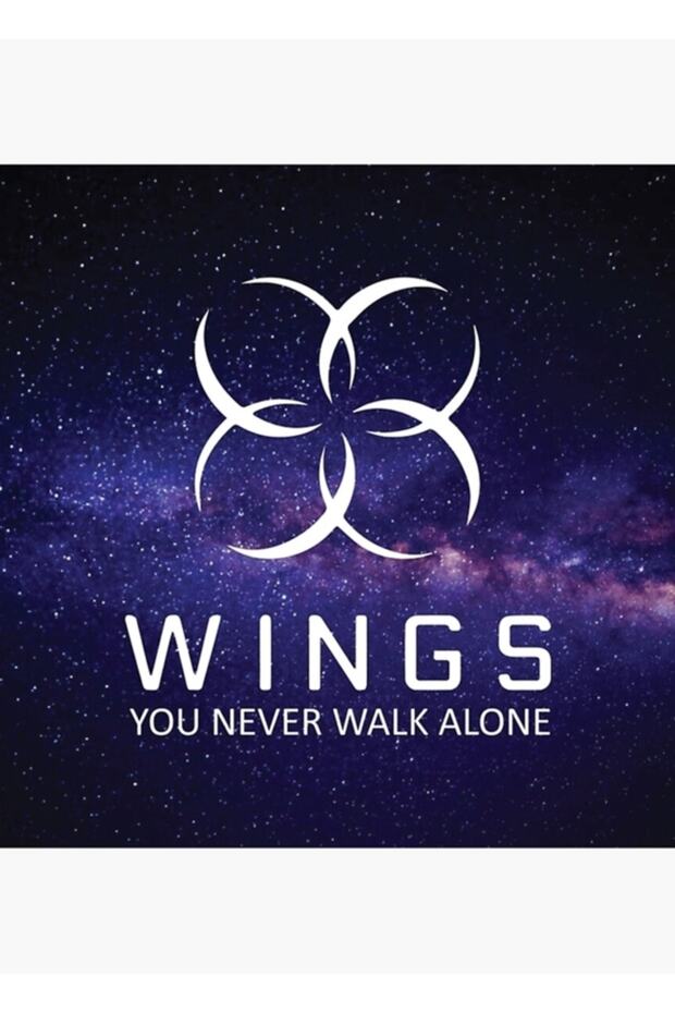 Bts - Wings Painting Wooden Poster with Text Galaxy Version Decorative Code665