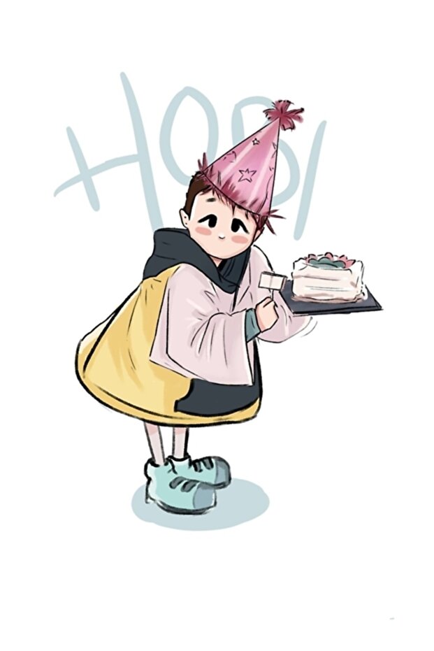 Chibi Childhood Jhope/ Hoseok (Bts) Painting Wooden Poster Decorative Code749