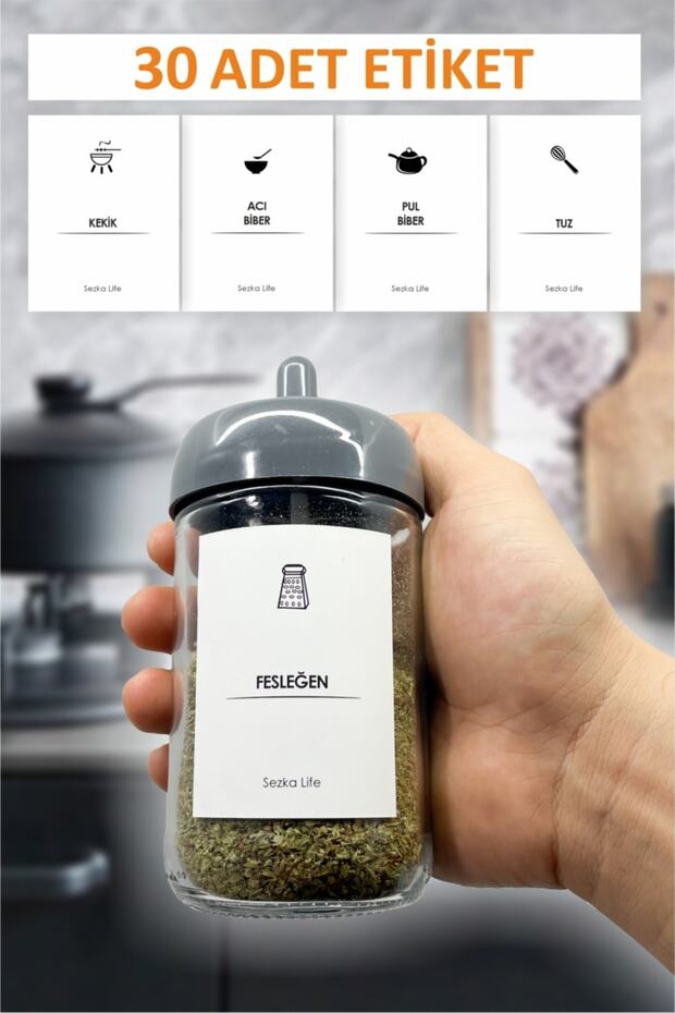 30 Pieces Water Resistant Special Icon Spice Label Set