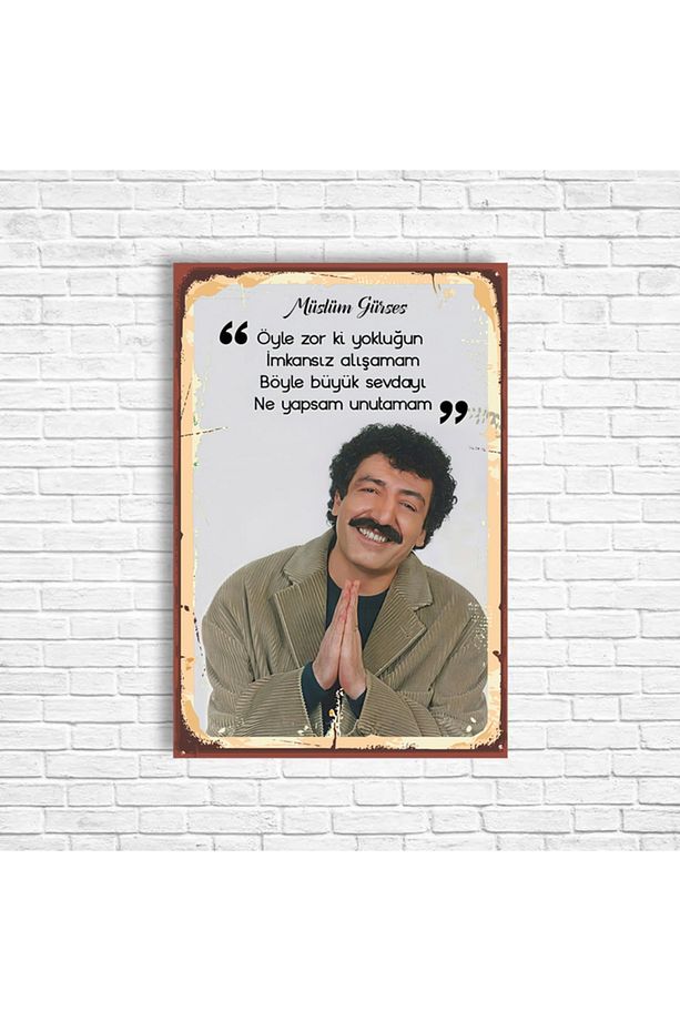 Müslüm Gürses Retro Ahşap Poster - 1
