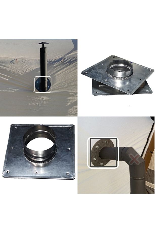 Karavan Konteyner Çadır Baca Çıkışı 13 Cm Soba Boru Adaptörü Çadır Boru Çıkış Kiti Soba Borusu Uyuml - 1