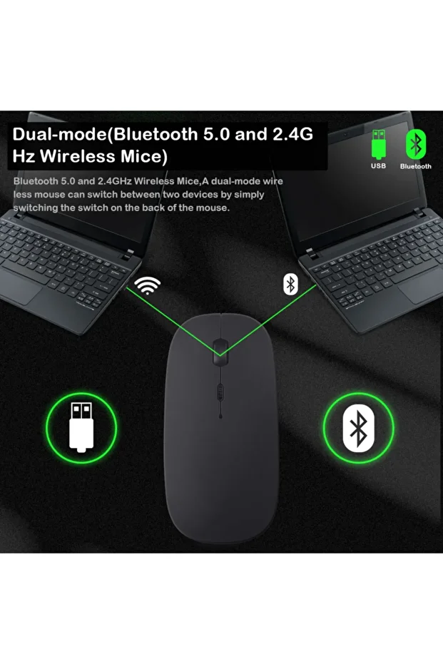 Samsung Galaxy Tab A7 Lite Sm-t220 Uyumlu Slim Şarjlı Bluetooth Klavye ve Mouse Seti - 3