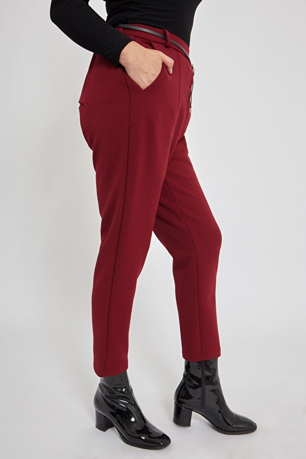 Leather Belted Pants - 4