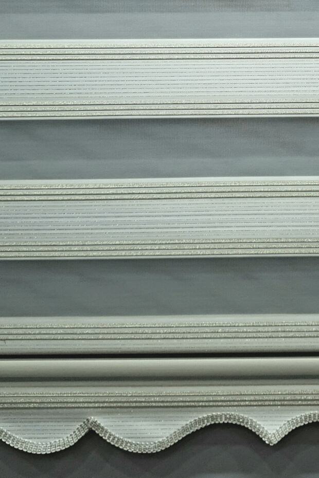 Pliseli Simli Renk Geçişli Krem Zebra Stor Perde Mz280 - 2