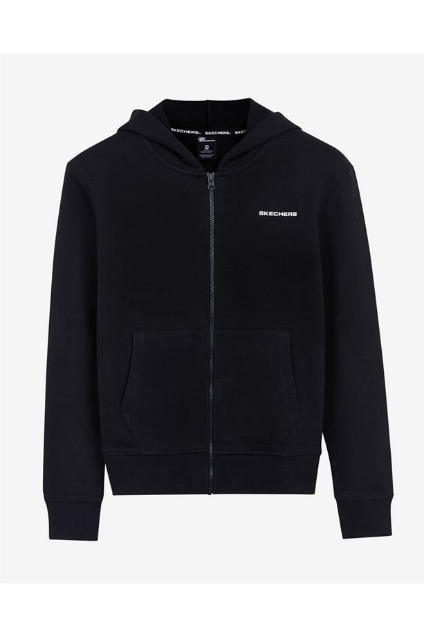 W New Basics Full Zip Hoodie Kadın Siyah Fermuarlı Eşofman Üstü S212186-001 - 1