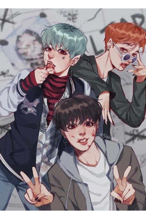 Yoonminkook Painting Vampires Wooden Poster Decorative Code2249