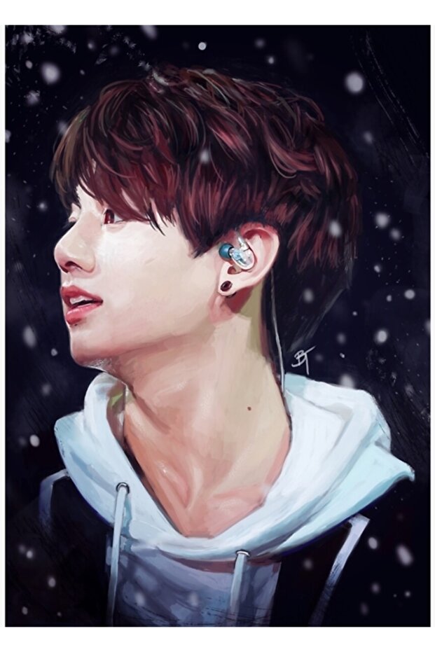 Snowy Jungkook Painting Wooden Poster Decorative Code3834