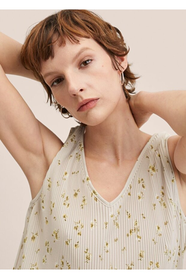 Çiçekli Pilili Üst - 7