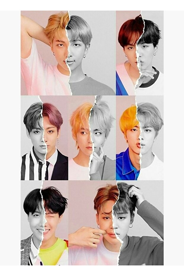 Bts اللوحة الجمالية ملصق خشبي ديكور Code4507