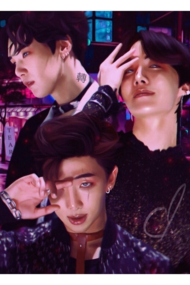 Tear - Poster decorativ din lemn BTS Cod4655 - 1
