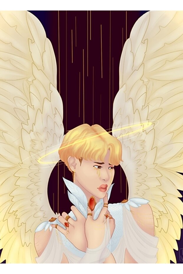 Angel Jimin Painting Wooden Poster Decorative Code4589