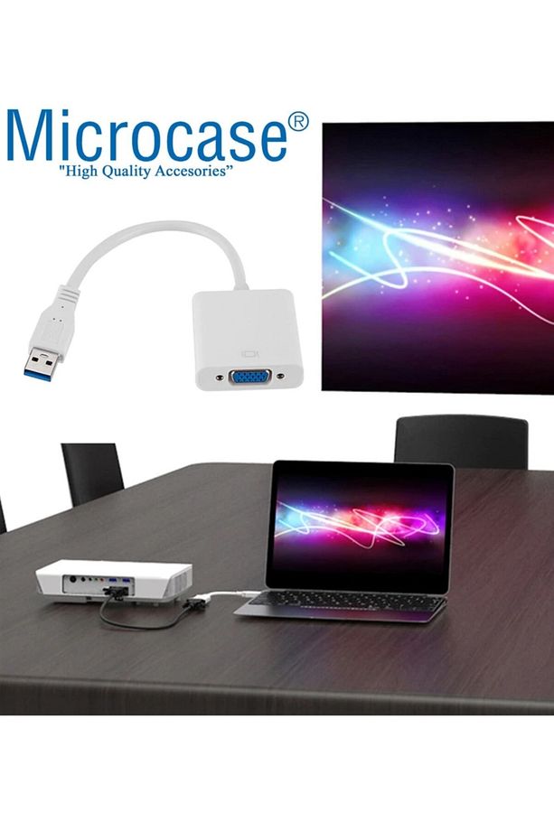 Usb 3.0 To Vga Adaptör - 20 Cm Beyaz (usb 3.0 Ve Usb 2.0 Destekler) - Al2619 - 2