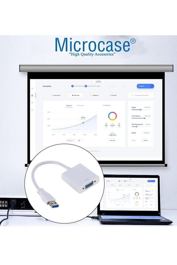 Usb 3.0 To Vga Adaptör - 20 Cm Beyaz (usb 3.0 Ve Usb 2.0 Destekler) - Al2619 - 3