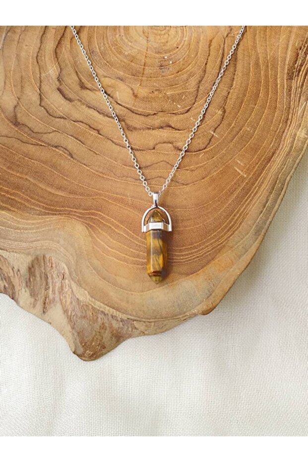 Certified Tiger Eye Natural Stone Pandula Necklace