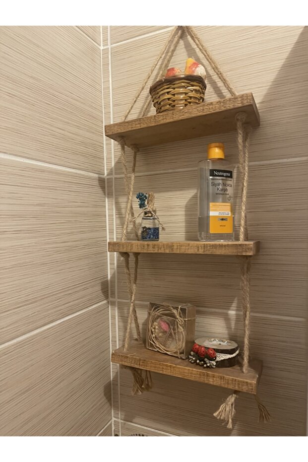 Ahşap Banyo Rafı - 1