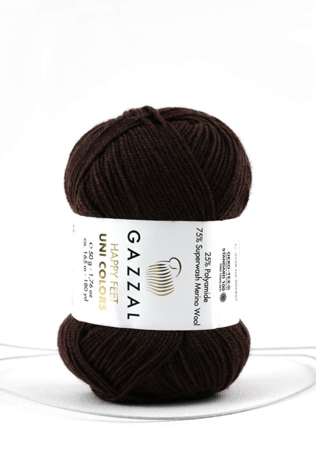 Happy Feet Unicorn 50 g 75% Wool Blended Hand Knitted Yarn Taka Yarn (3558 Brown Hppyf)