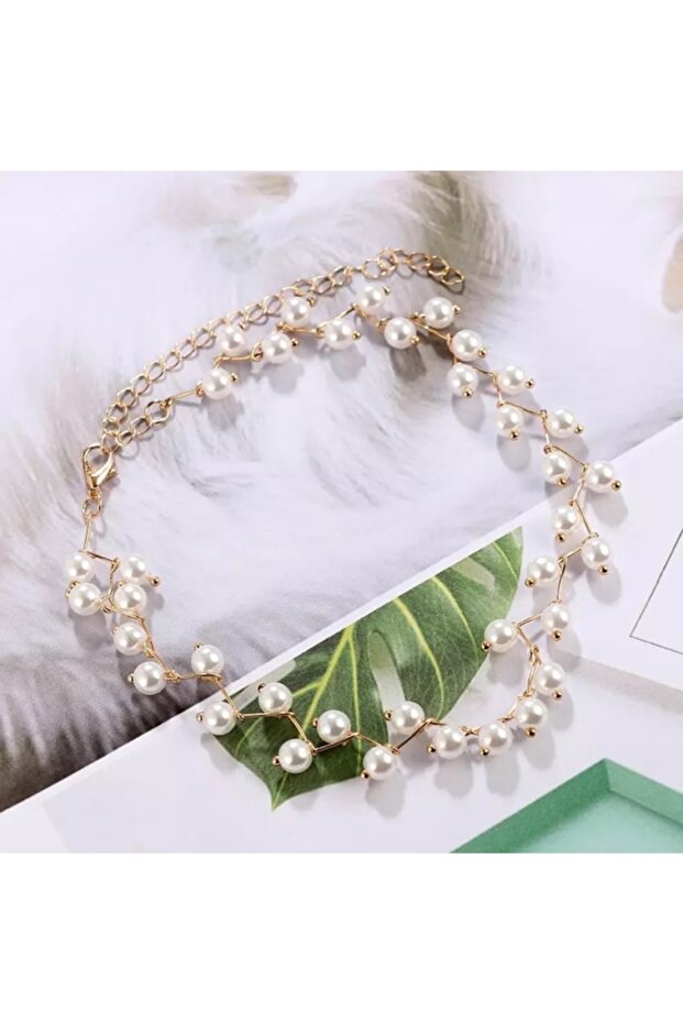 Cam Inci Sarmaşık Model Altın Kaplama Kolye - 3