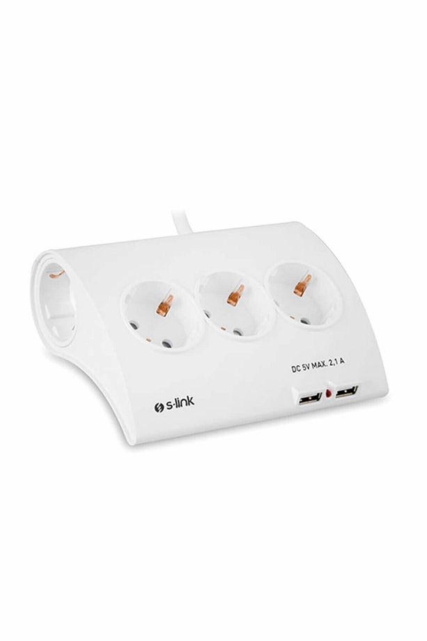 SPG9-5-15 Akım Koruma ve 2 Adet 2.1A Usb Şarj Soketli Beşli Masaüstü Grup Priz - 1