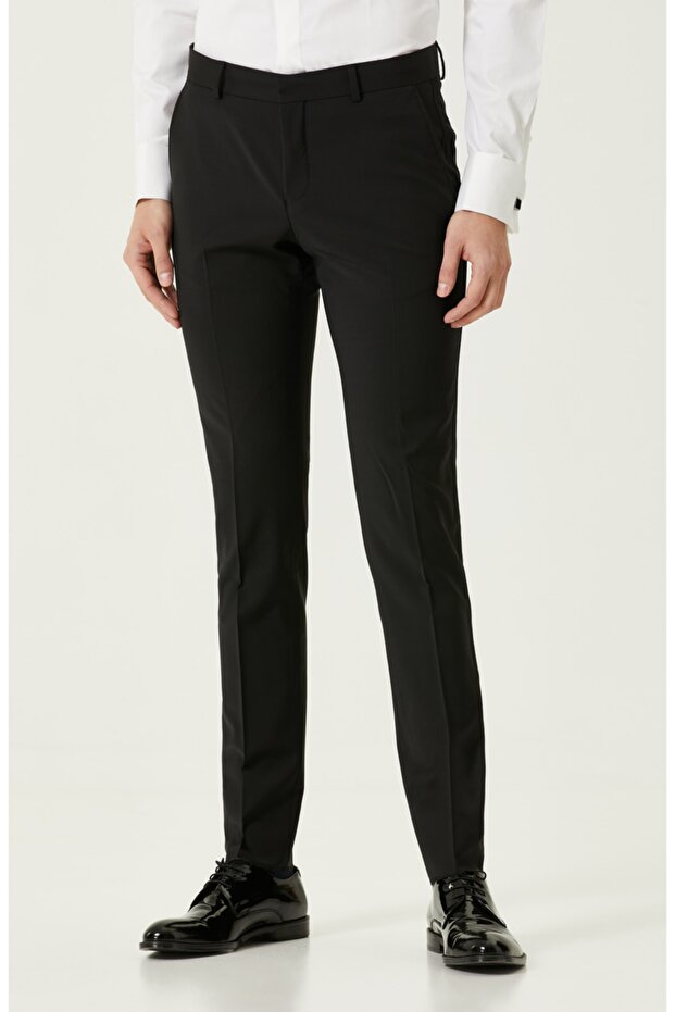 Siyah Yün Smokin Pantolonu - 2