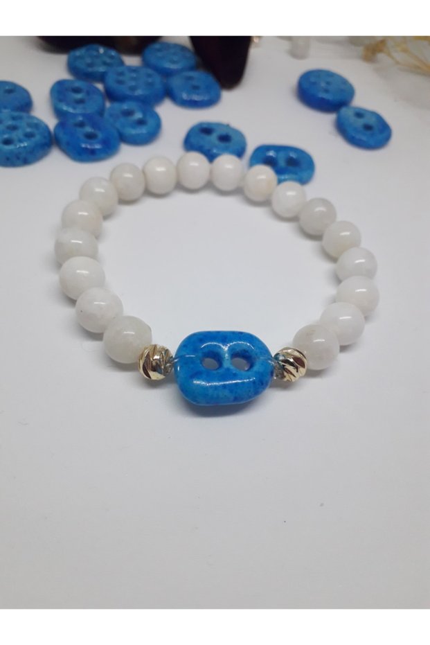 Suryani Moonstone Bracelet with Evil Eye Apparatus 6 Mm
