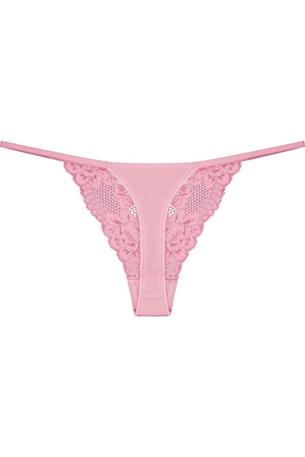 Pembe Önü Dantel String Kadın Külot - 2