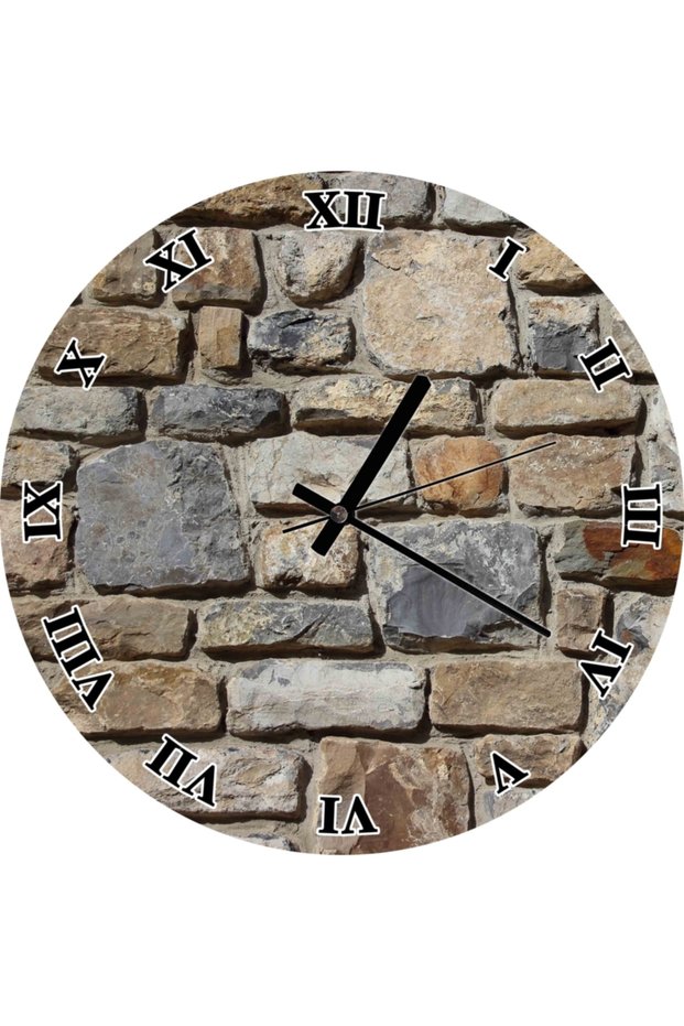 Stone Wall Visual Wall Clock (Diameter 30X30 cm)