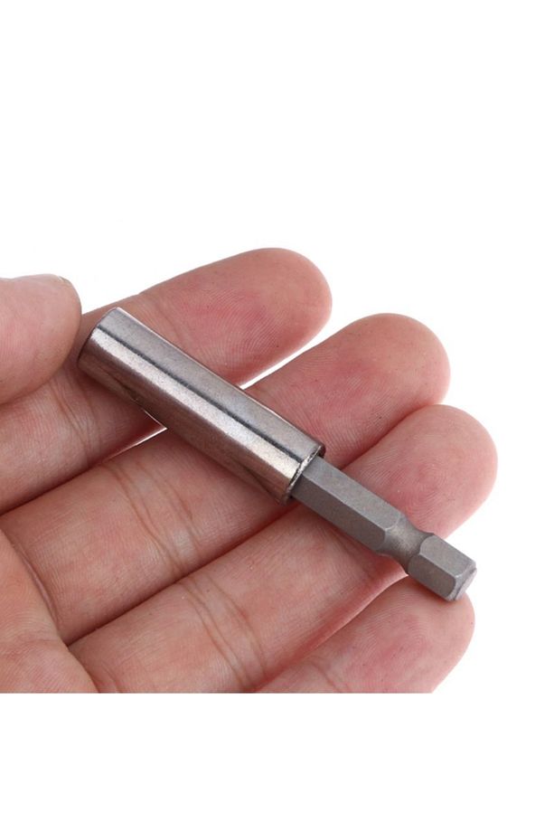 Mıknatıslı Bits Şaftlı Hızlı Değişim Uzatma Matkap Aparatı Metal Ahşap Düz 4 Adet Bits Uç Seti - 4